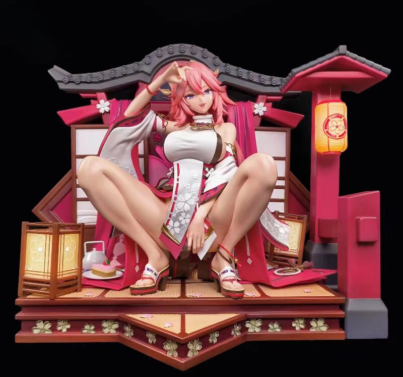 15cm Genshin Impact Yae Miko Anime Girl Figure Genshin Impact Mona Sexy Action Figure Adult Collectible Model Doll Toys Gifts