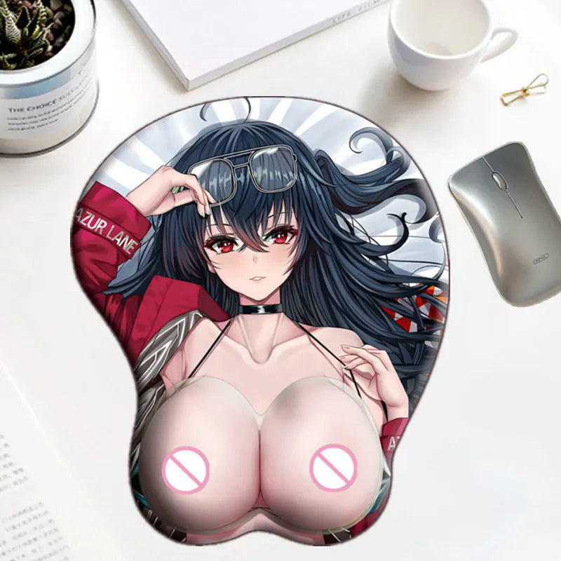 Taihou Full Skin for Azur Lane 3D Big Sexy Breasts Mousepad Oppai Wrist Rest Anime Gaming Mouse Pad Kawaii Desk Mat for PC Gamer