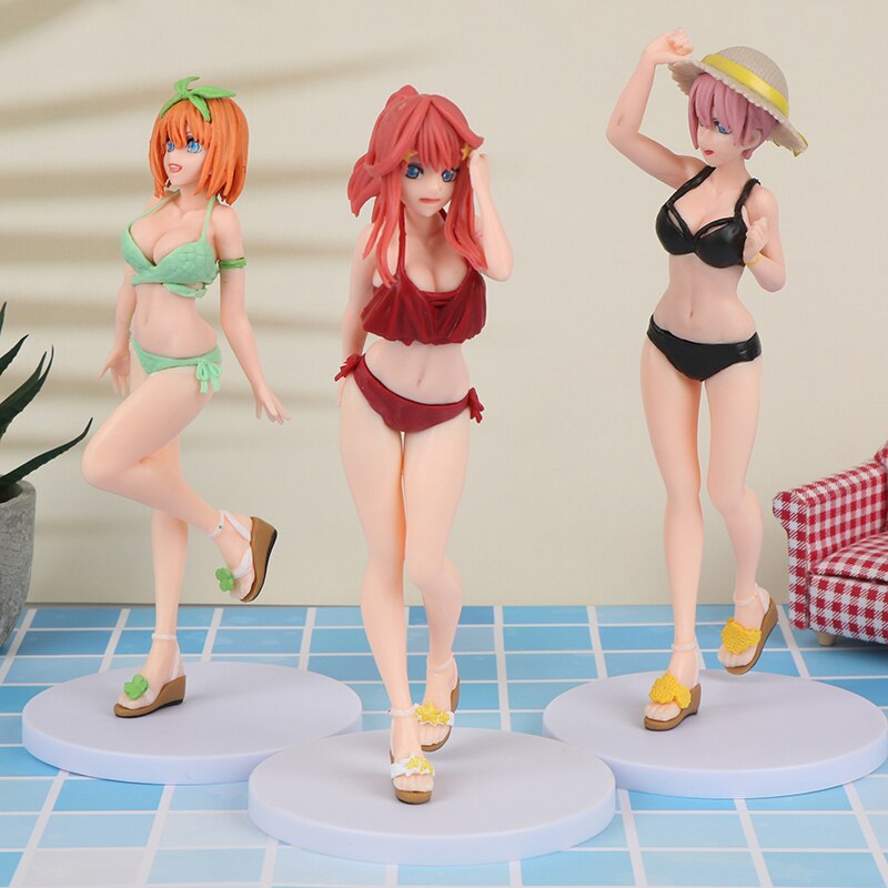 20CM Anime The Quintessential Quintuplets Action Figure Nakano Ichika Nino Itsuki Sexy Swimsuit Standing Kawaii Collection Toys