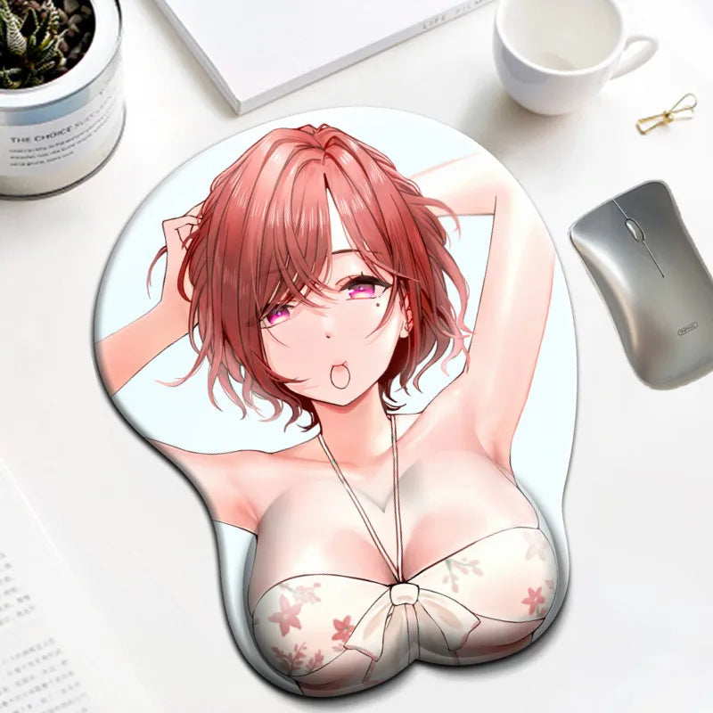 Idolmaster Shiny Colors Higuchi Madoka kawaii desk pad sexy boobs mousepad with wrist rest 3D big oppai anime gaming mouse pad