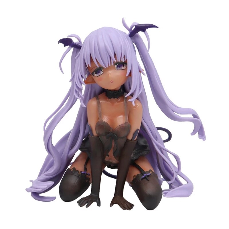 13CM Anime Action Figure Two-dimensional girl Sexy Swimsuit LuLu Seated Face Swap Model PVC Collection Toys Static Doll With Box