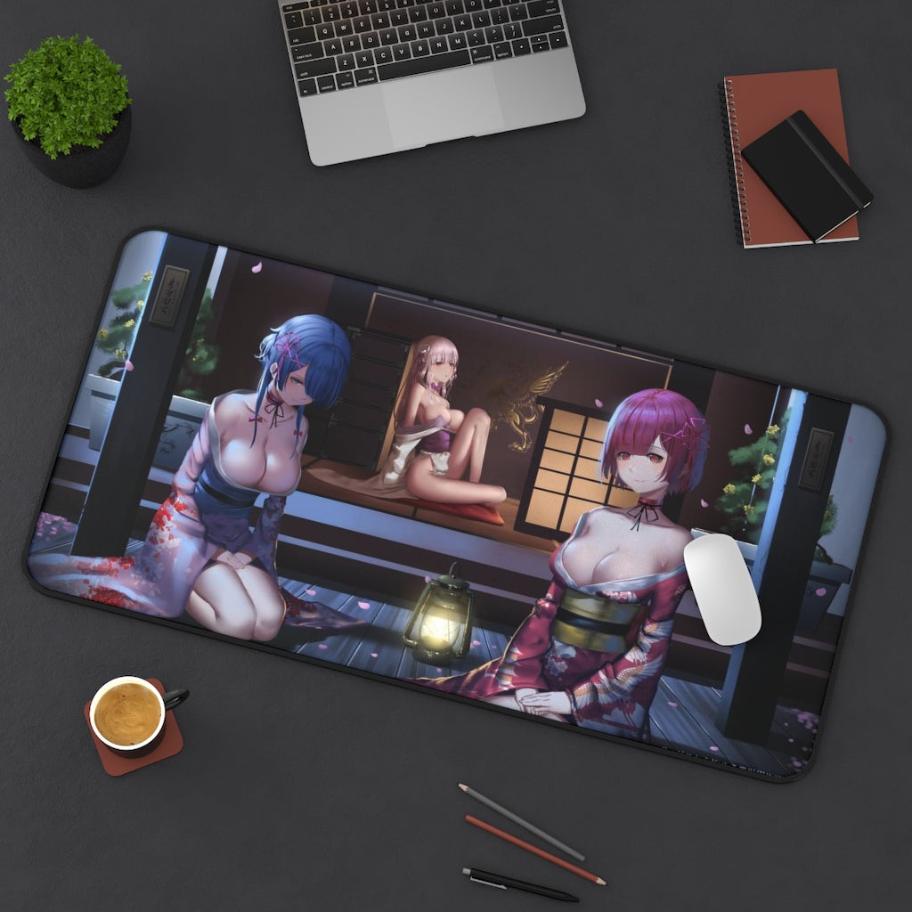 Re:Zero Anime Mousepad - Yukata Large Desk Mat - Ecchi Mouse Pad - MTG Playmat