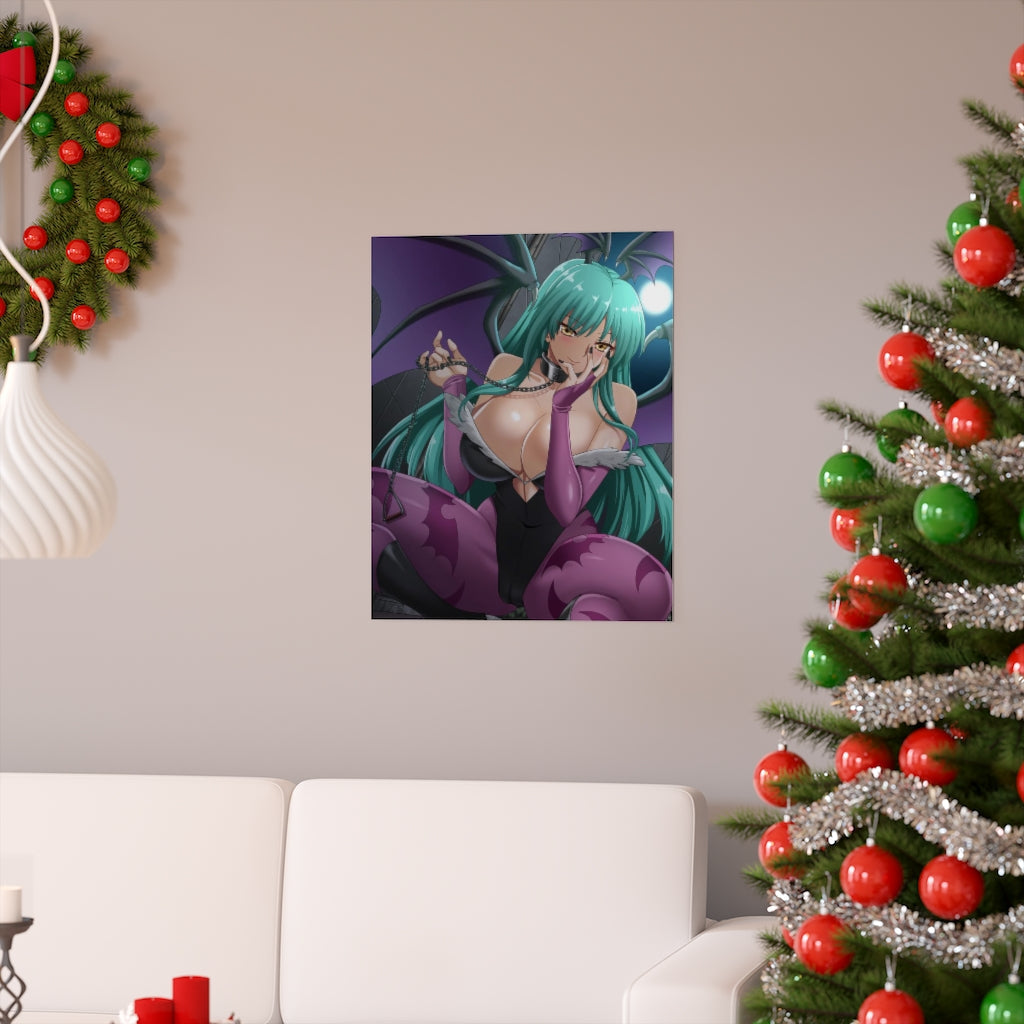 Sexy Morrigan Aensland Darkstalkers Poster - Lewd Premium Matte Vertical Poster - Adult Wall Art