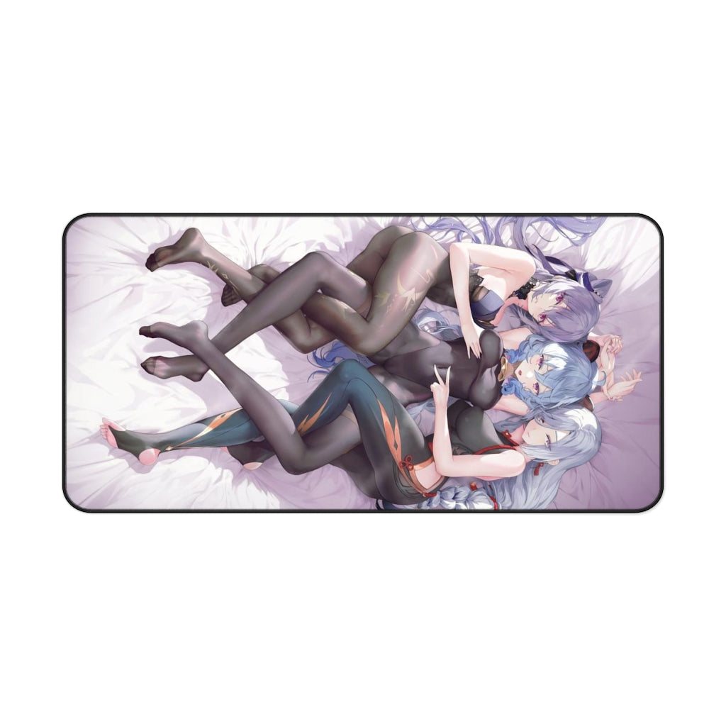 Sexy Waifus Ganyu Keqing and Shenhe Genshin Impact Desk Mat - Non Slip Mousepad - Sexy Girls Playmat