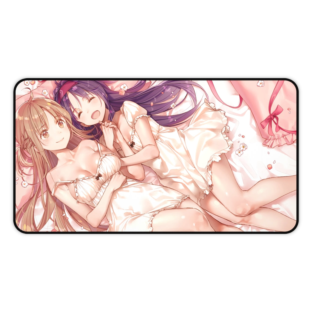 Sword Art Online Anime Mousepad - Asuna And Konno Yuuki Large Desk Mat - Ecchi Mouse Pad