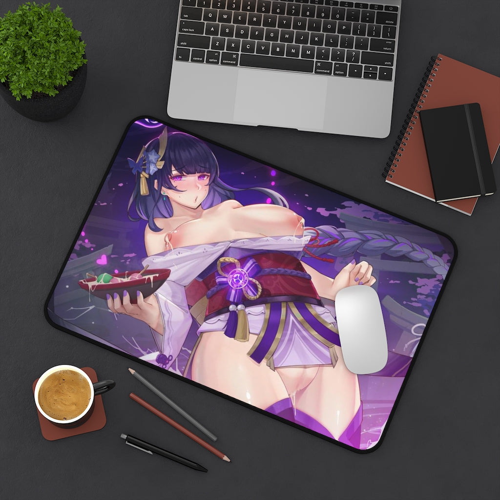 Hentai Raiden Shogun Genshin Impact Desk Mat - Lewd Mousepad - Gaming Girl Playmat