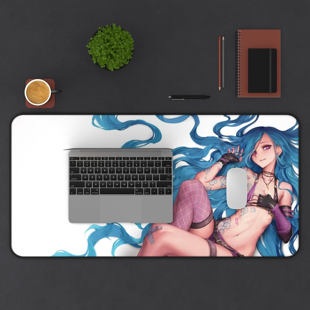 Arcane Mousepad - Sexy Jinx Large Desk Mat - League Of Legends Ecchi Mouse Pad