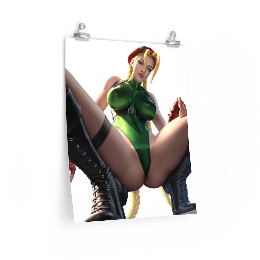 Sexy Cammy Street Fighter Poster - Lewd Premium Matte Vertical Poster - Adult Wall Art