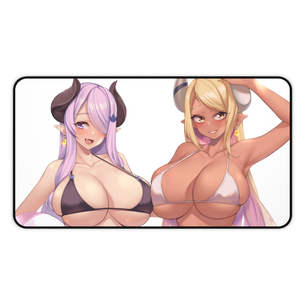 Granblue Fantasy Bikini Boobs Narmaya and Kumbhira Gaming Desk Mat - Anime Mousepad - Sexy Waifus Playmat