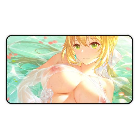 Fate Grand Order Ecchi Mousepad - Nude Saber Large Desk Mat - Fate Stay Night Mouse Pad - MTG Playmat