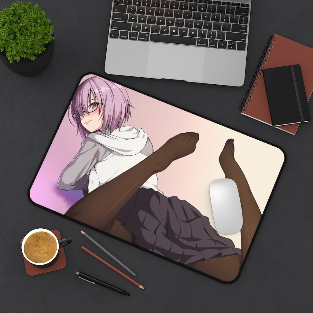 Fate Grand Order Mash Kyrielight Sexy School Girl Uniform Desk Mat - Non Slip Mousepad