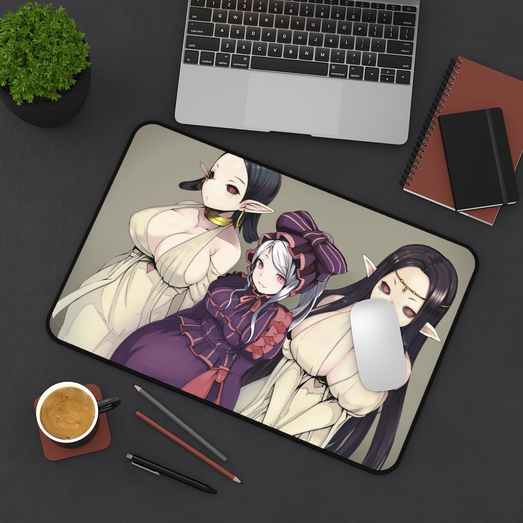 Overlord Shalltear Bloodfallen and Busty Vampire Brides Desk Mat - Non Slip Mousepad