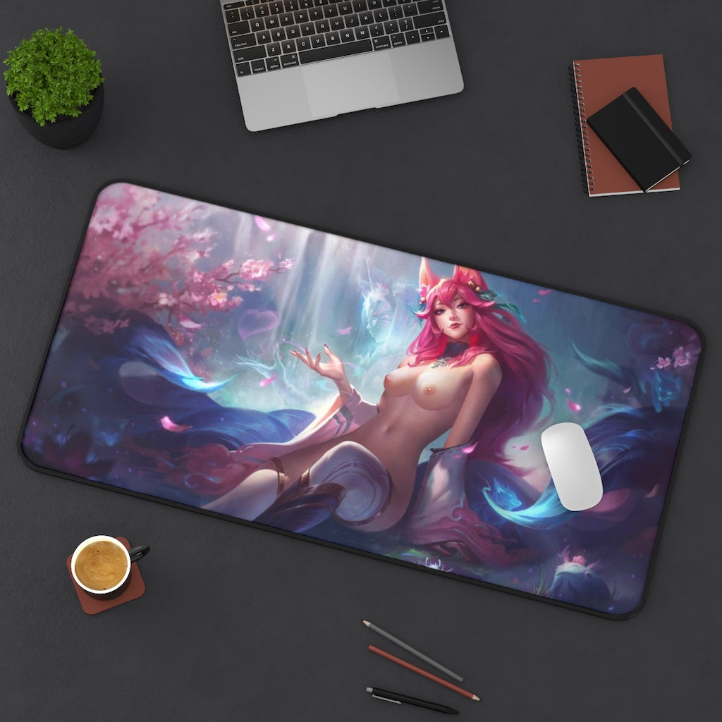 Pink Ahri Sexy Mousepad - League of Legends Ecchi Desk Mat - LoL Gaming Playmat