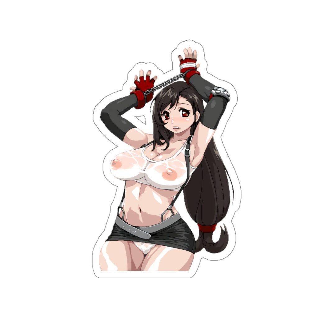 Pixel Art Sexy Tifa Lockhart Final Fantasy 7 Wet Tits Waterproof Sticker - Ecchi Vinyl Decal