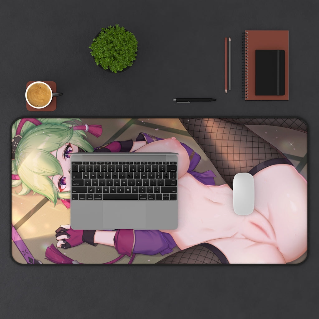 Nude Shinobu Kiku Hentai Genshin Impact Desk Mat - Lewd Mousepad - Sexy Anime Girl Playmat