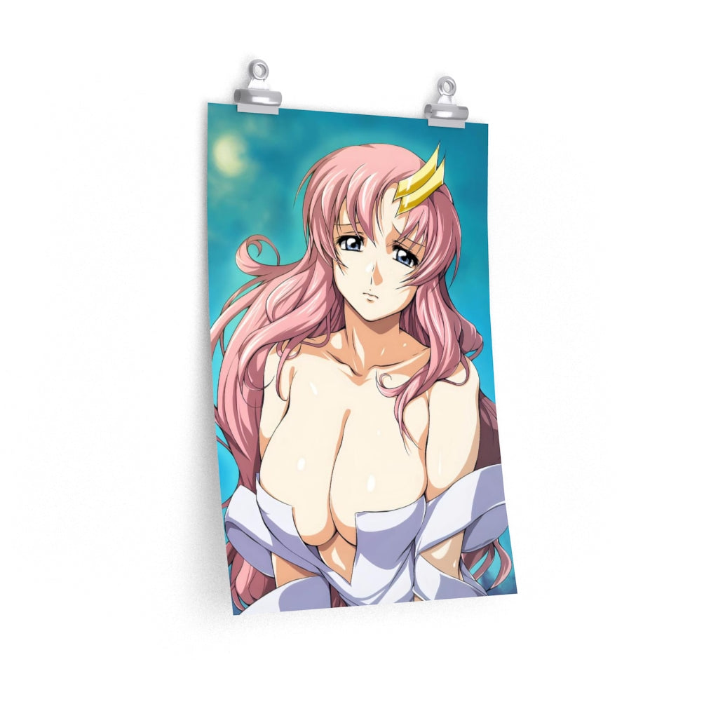 Big Boobs Lacus Clyne Gundam Ecchi Poster - Lewd Premium Matte Vertical Poster - Adult Wall Art