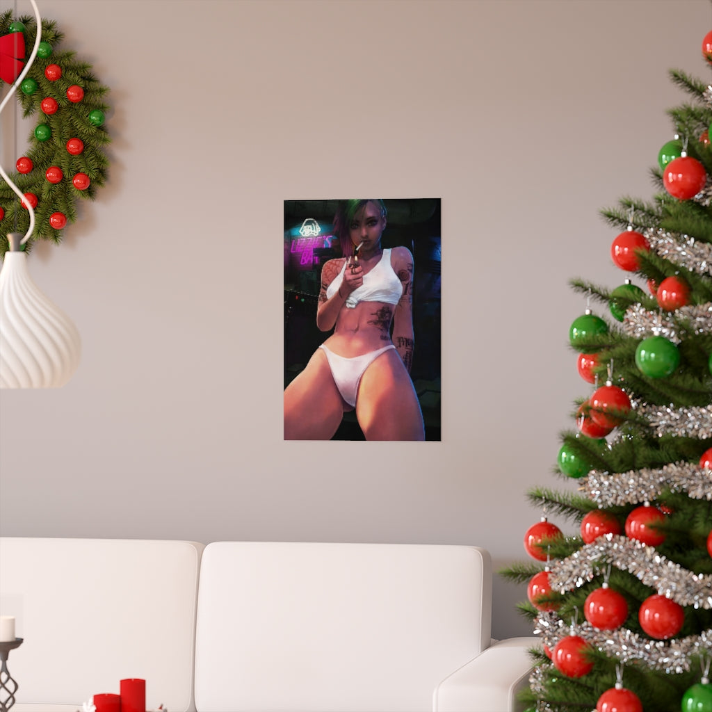 Sexy Judy Panties Cyberpunk 2077 Poster - Lewd Premium Matte Vertical Poster - Adult Wall Art