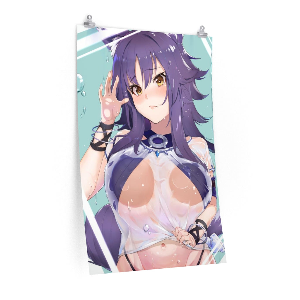 Makoto Princess Connect Boobs Press Poster - Lewd Premium Matte Vertical Poster - Adult Wall Art