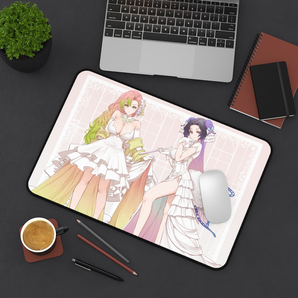 Sexy Brides Waifus Kanroji Mitsuri Kochou Shinobu Desk Mat - Demon Slayer Mousepad - Anime Girls Playmat