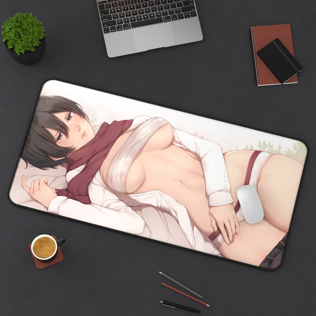 Attack On Titan Anime Mousepad - Mikasa Large Desk Mat - Ecchi Mouse Pad - Shingeki no Kyoji Playmat