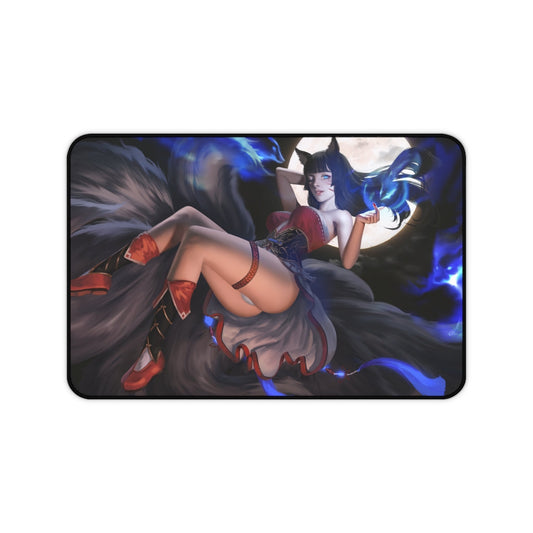 Sexy Nine Tailed Fox Ahri League of Legends Mousepad - Ecchi Desk Mat - LoL Kitsune Playmat