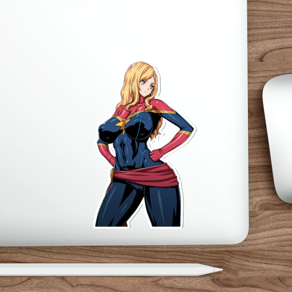 Thick Captain Marvel Waterproof Sticker - Ecchi Vinyl Decal