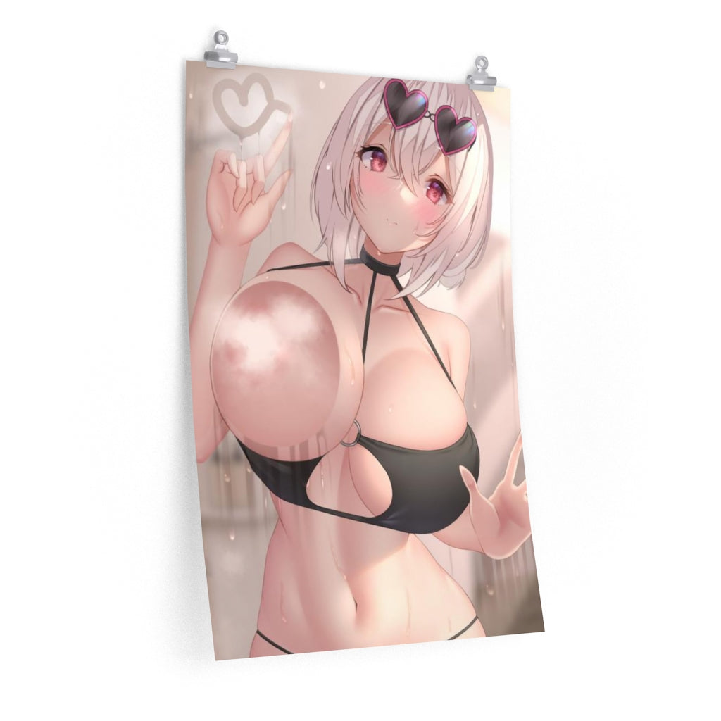 Sirius Shower Bikini Azur Lane Poster - Lewd Premium Matte Vertical Poster - Adult Wall Art