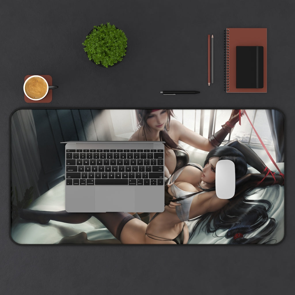 Tifa And Jesse BDSM Desk Mat - Big Ecchi Gaming Mousepad - MTG Playmat