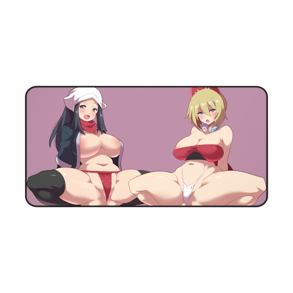 Akari and Irida Pokemon Lewd Waifus Desk Mat - Sexy Anime Girls Mousepad - Gaming Playmat