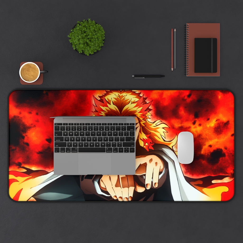 Demon Slayer Mouse pad Anime Large Desk Mat - Kyōjurō Rengoku - The Mouse Pads Ninja Home Decor