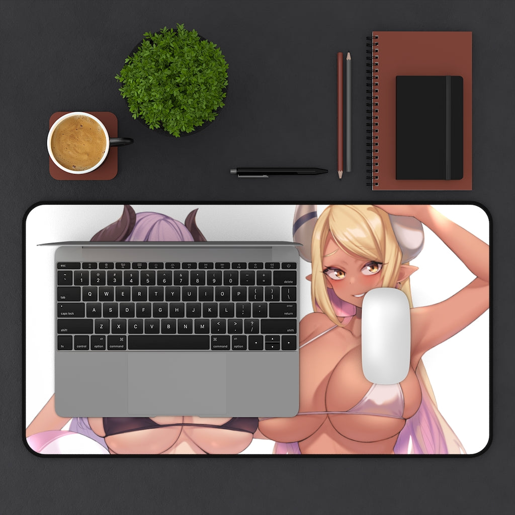 Granblue Fantasy Bikini Boobs Narmaya and Kumbhira Gaming Desk Mat - Anime Mousepad - Sexy Waifus Playmat