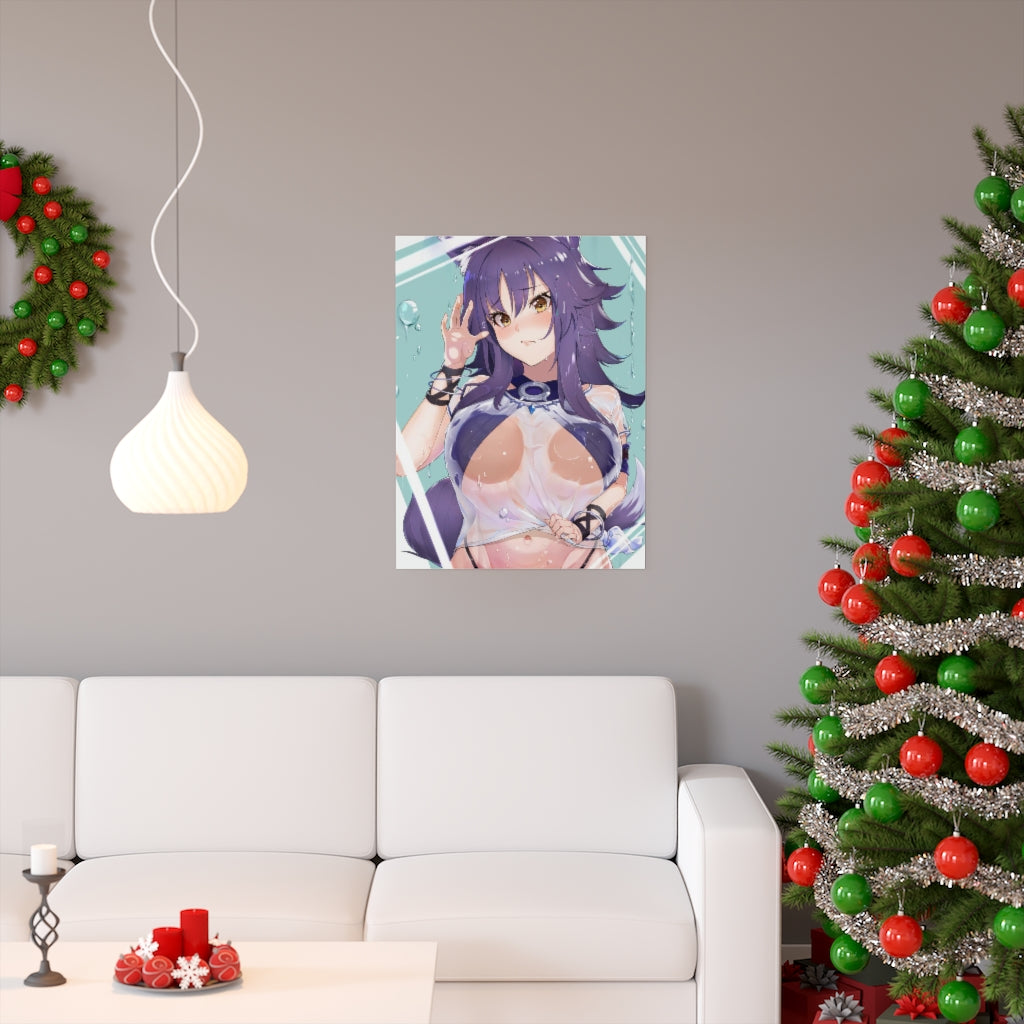 Makoto Princess Connect Boobs Press Poster - Lewd Premium Matte Vertical Poster - Adult Wall Art