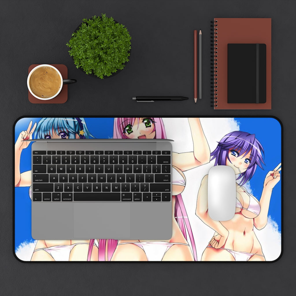 Rosario + Vampire Sexy Bikini Waifus Desk Mat - Non Slip Mousepad