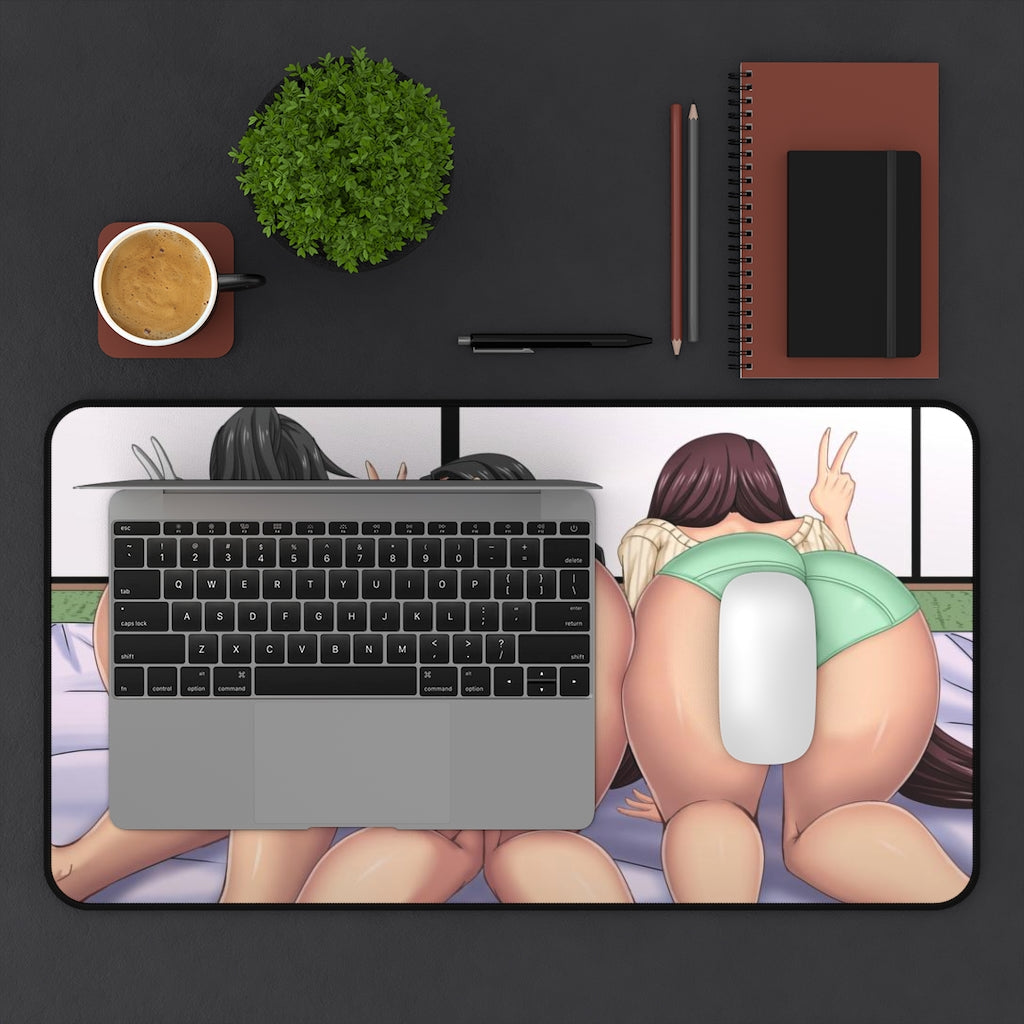 Fuuma Tokiko Saika and Amane Taimanin Perfect Butts Desk Mat - Non Slip Mousepad