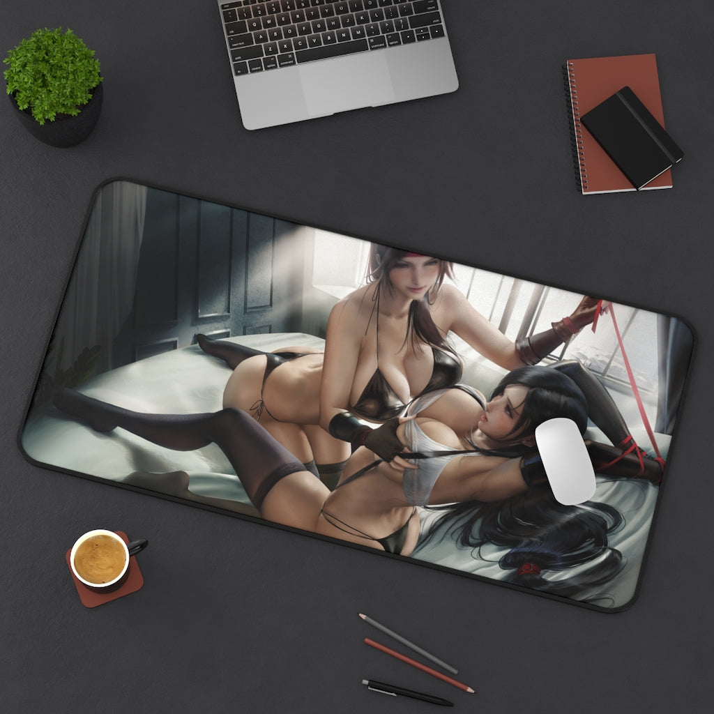 Tifa And Jesse BDSM Desk Mat - Big Ecchi Gaming Mousepad - MTG Playmat