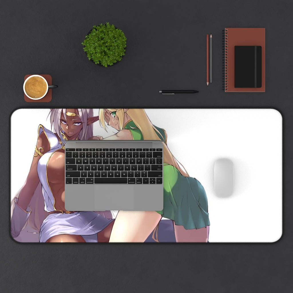 Record Of Lodoss War Sexy Mousepad - Pirotess And Deedlit Anime Desk Mat - Ecchi Playmat