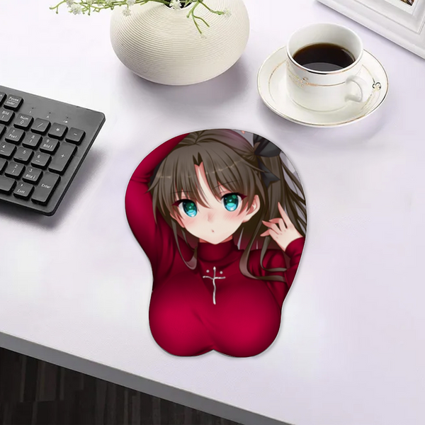 3D Boobs Mousepad - Tohsaka Rin Fate Stay Night Oppai Tits Mouse Pad