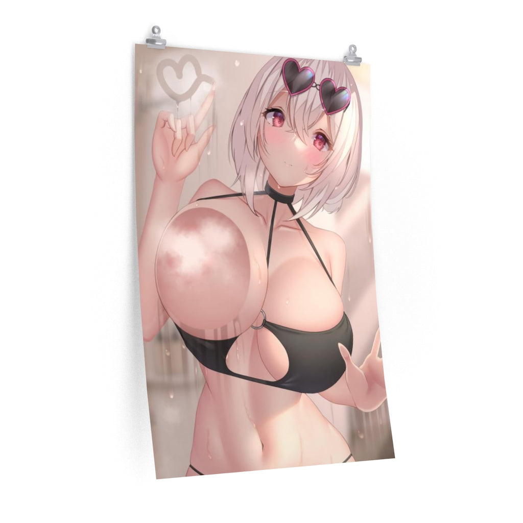 Sirius Shower Bikini Azur Lane Poster - Lewd Premium Matte Vertical Poster - Adult Wall Art