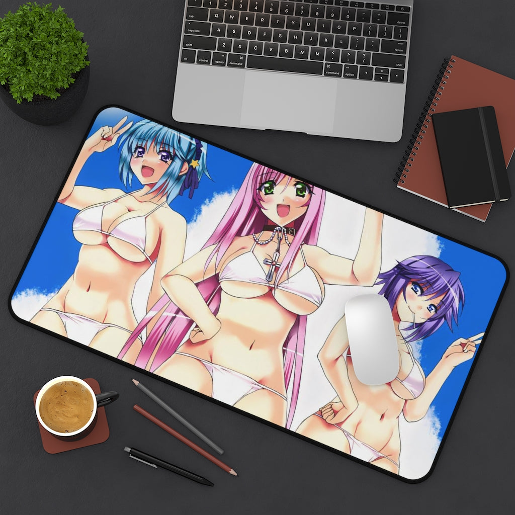 Rosario + Vampire Sexy Bikini Waifus Desk Mat - Non Slip Mousepad