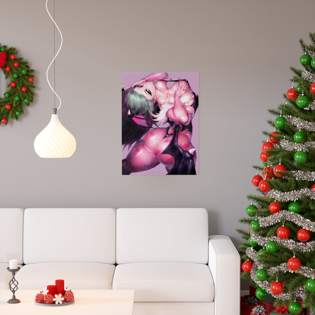 Darstalkers Morrigan Aensland Succubus Poster - Lewd Premium Matte Vertical Poster - Adult Wall Art