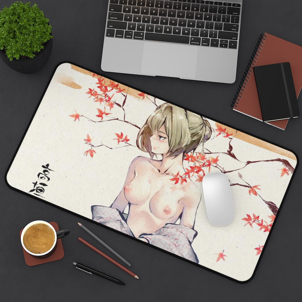 Ukiyo-e Kaede Takagaki Nude Boobs Idolmaster Cinderella Girls Desk Mat - Non Slip Sexy Mousepad