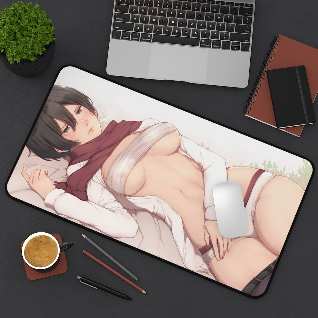 Attack On Titan Anime Mousepad - Mikasa Large Desk Mat - Ecchi Mouse Pad - Shingeki no Kyoji Playmat