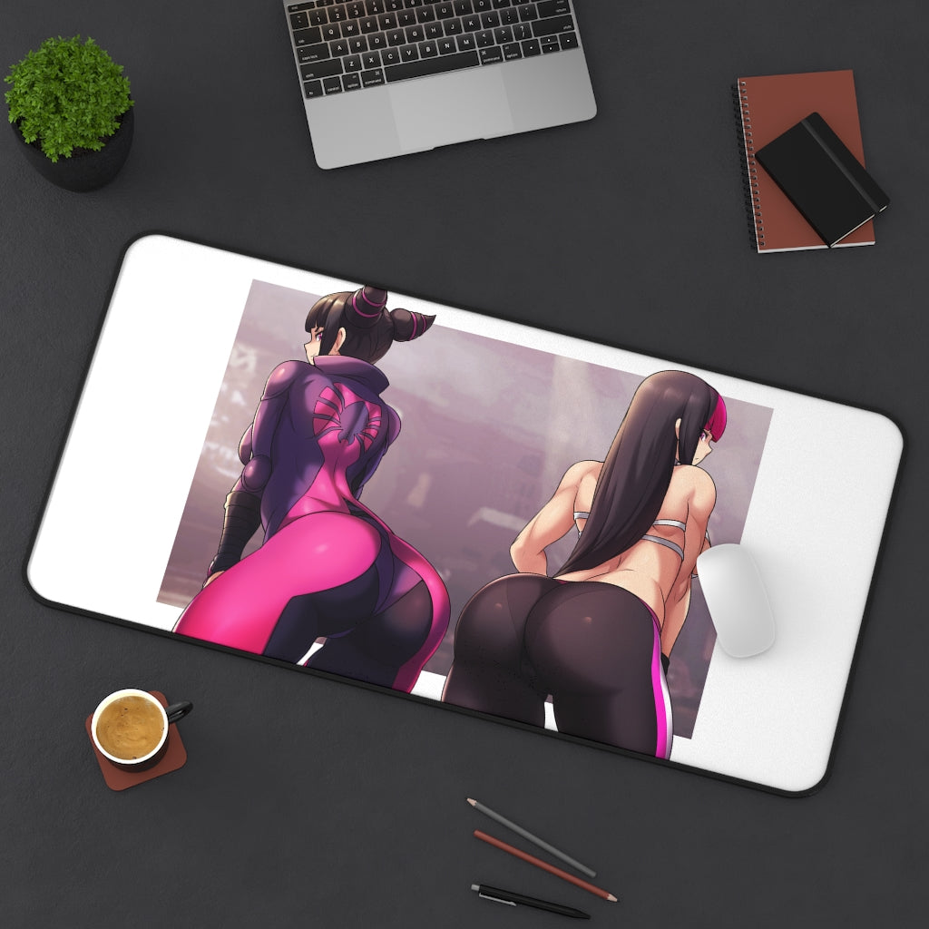 Street Fighter Sexy Mousepad - Cute Butt Juri Large Gaming Desk Mat - Ecchi Desk Pad