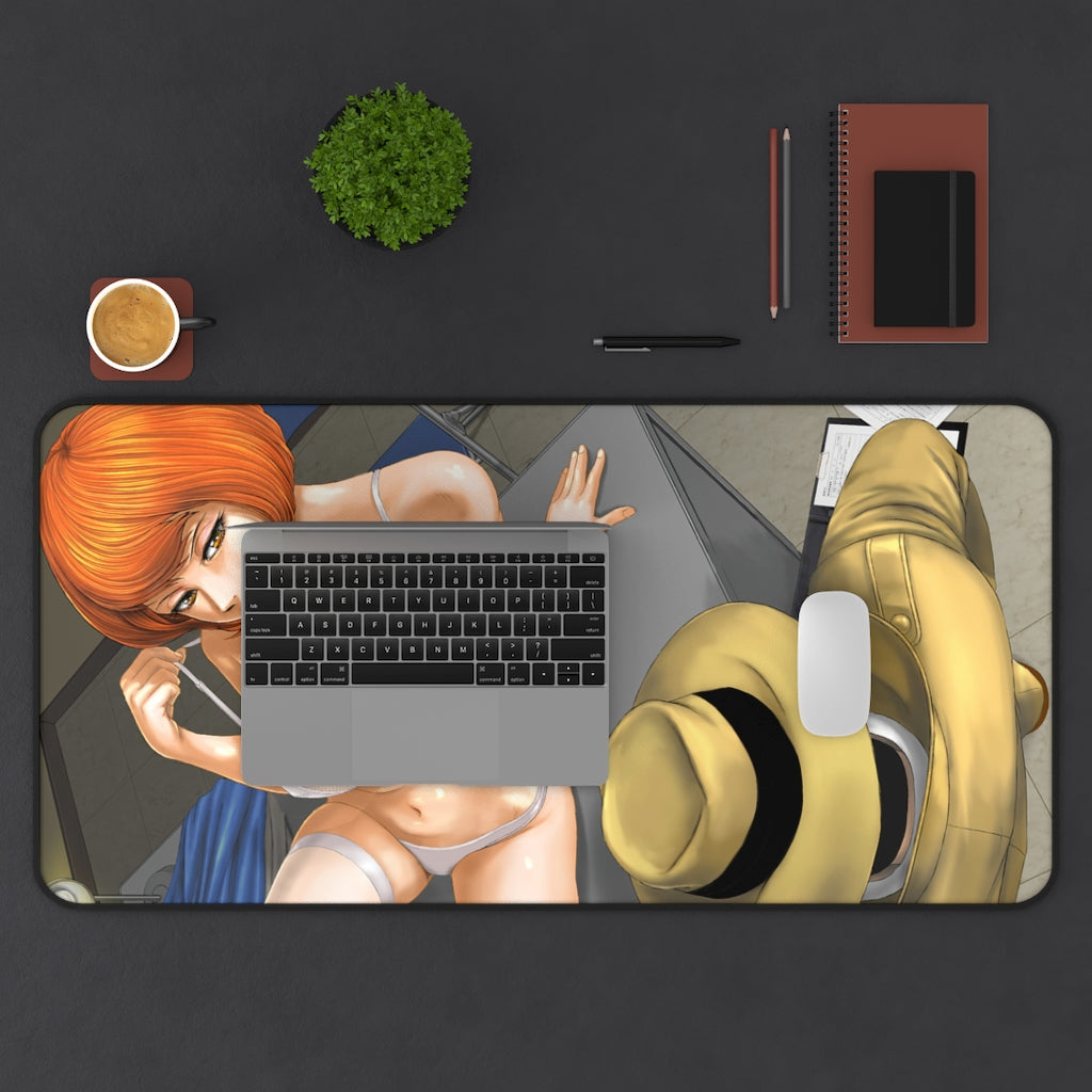 Sexy Lingerie Fujiko Mine Lupin III and Kouchi Zenigata Desk Mat - Anime Mousepad - Non Slip Playmat