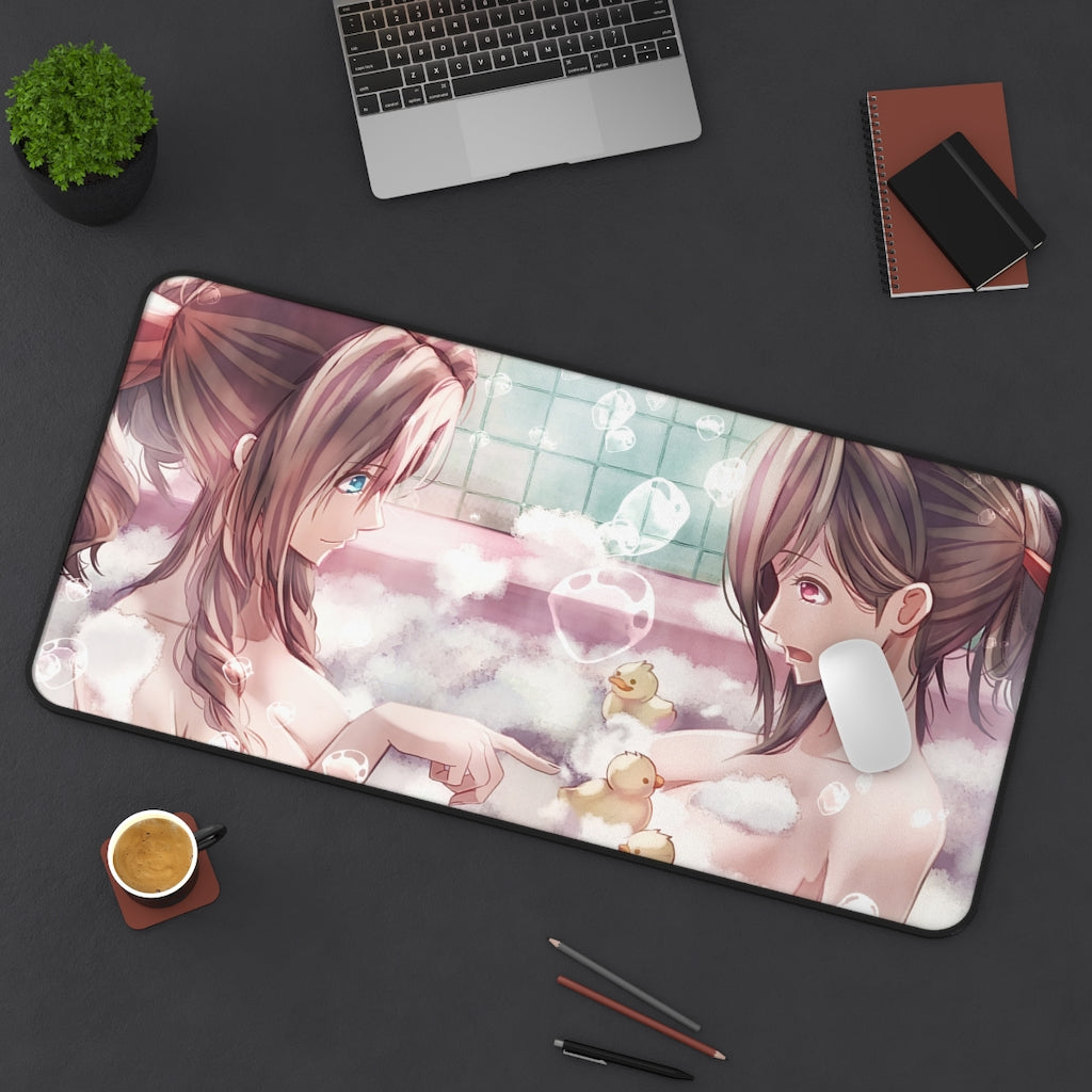 Aerith and Tifa Nude Sexy Bubble Bath Final Fantasy 7 Desk Mat - Non Slip Mousepad - Sexy Girl Playmat