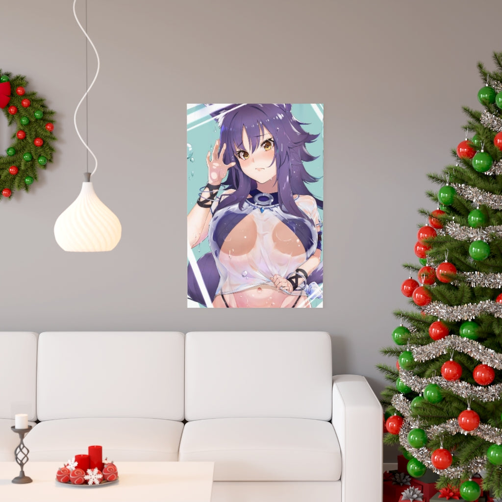 Makoto Princess Connect Boobs Press Poster - Lewd Premium Matte Vertical Poster - Adult Wall Art