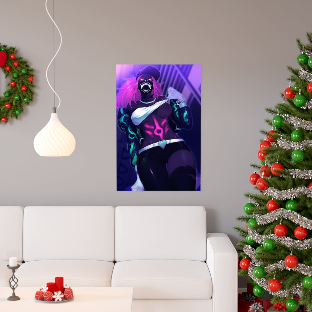 K DA Akali Rave League of Legends Poster - Lewd Premium Matte Vertical Poster - Adult Wall Art