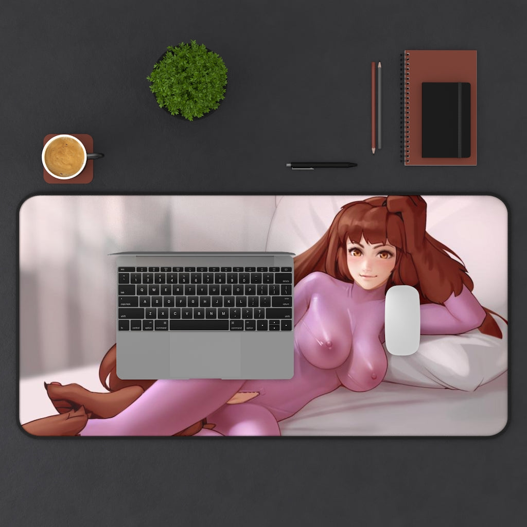 Kobold Monster Girl Encyclopedia Sexy Bodysuit Desk Mat - Non Slip Mousepad