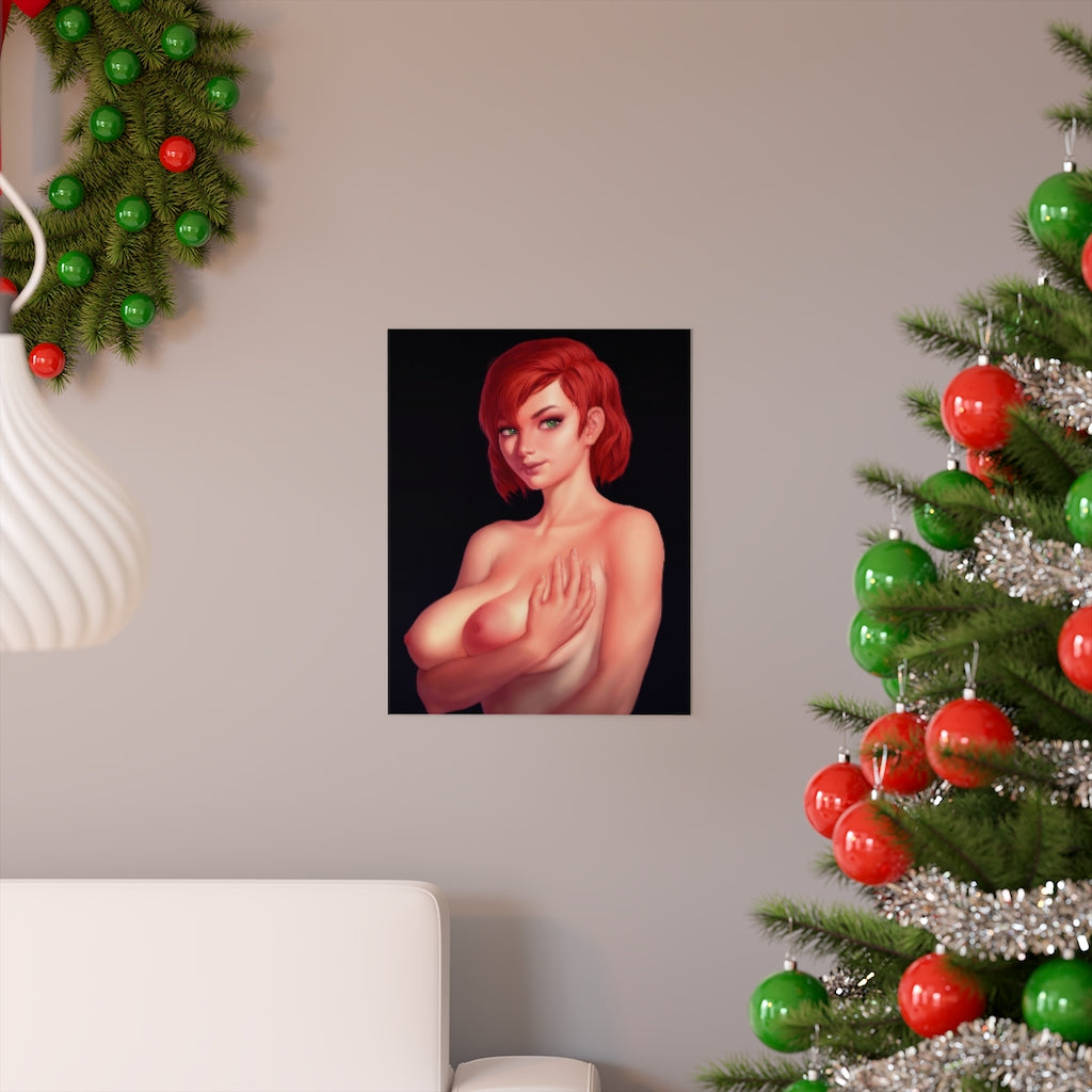 Commander Shepard Nude Tits FemShep Mass Effect Poster - Lewd Premium Matte Vertical Poster - Adult Wall Art