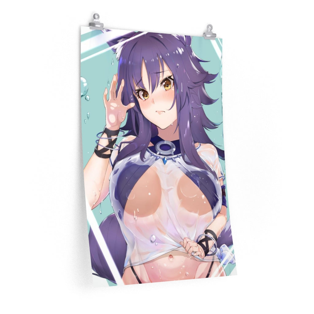 Makoto Princess Connect Boobs Press Poster - Lewd Premium Matte Vertical Poster - Adult Wall Art